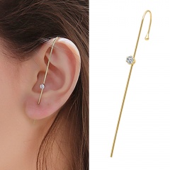 1 Piece Simple Gold Copper Ear Hook Earrings Wholesale Gold