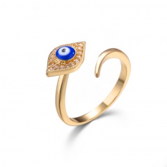 Gold Devil's Eye Brass Diamond Rings Wholesale style 1