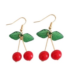 fruit cherry ear hook earrings wholesale cherry