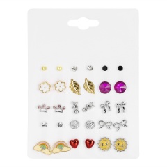15 Pairs/card Gold Small Stud Earrings Wholesale style 1