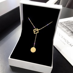 Gold Fashion Simple Pendant Chain Necklace Wholesale style 1