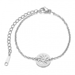Sunflower Stainless Steel Chain Bracelets Wholesale silver