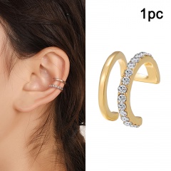 1 Piece Gold Rhinestone Ear Hook Earrings Jewelry gold