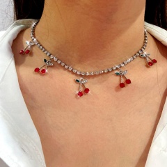 Cherry Pendant Clavicle Short Chain Necklace style 4