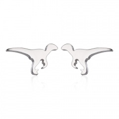 Fashion Stainless Steel Dinosaur Stud Earrings Wholesale silver