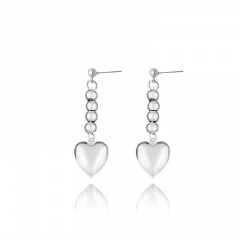 Fashion Stainless Steel Heart Dangle Earring Wholesale silver
