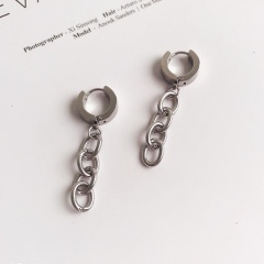 Silver Chain Dangle Earrings for Women silver