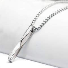 silver stainless steel simple pendant chain necklace jewelry simple