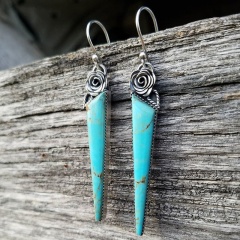 Turquoise vintage ear hook earrings jewelry wholesale #3
