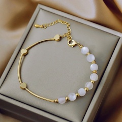 Love opal adjustable bracelet (Circumference: 16+5cm) KC gold