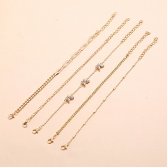 Butterfly inlaid rhinestone chain bracelet set 5pcs/set
