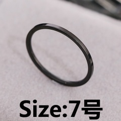 Simple thin stainless steel ring #7 black