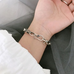 S925 silvering simple thick chain bracelet bracelet silvering  opp 15cm