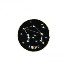 Enamel starry sky graphic twelve constellation small brooch Libra