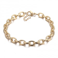 Simple and exaggerated thick chain short clavicle chain (chain length 40+7cm) gold