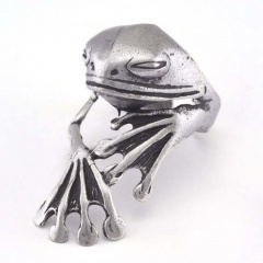 Frog paw opening ring Ancient silver