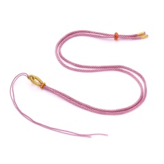 Hand-woven beaded rope (length 64cm) pink