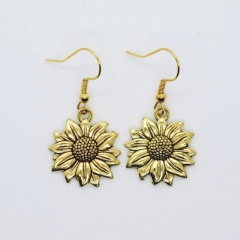 Sunflower Daisy Vintage Ear Hook Earrings A