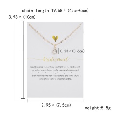 Letter symbol inlaid with rhinestones adjustable white card paper card necklace (chain length: 45+5cm, cardboard: 10*7.5cm) Wedding anniversary