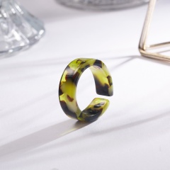 Colorful blooming open resin ring A