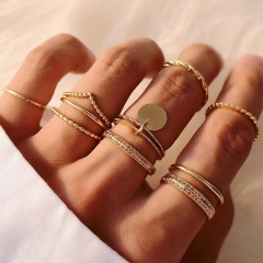 Alloy Multi-style Geometric Animal Knuckle Ring Set Fashion Ladies Gift B(8 pcs/set)