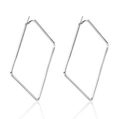 Exaggerated Geometric Alloy Square Frame Ear Hoop Earrings (Size: 10.5*10.5cm) square