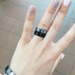 Black Mirror Polished Titanium Steel Couple Ring women（6mm）