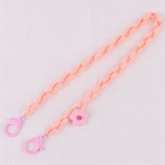 Acrylic Flower Glasses Chain Hanging Neck Double Buckle Mask Anti-lost Chain (Size: Chain Length 58cm) Orange