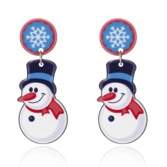 Christmas hooded beard scarf snowman snowflake resin stud earrings snowman