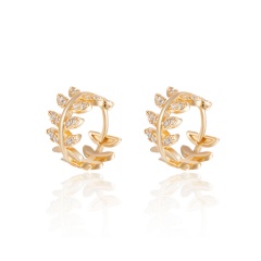 Inlaid White CZ Earring Gold