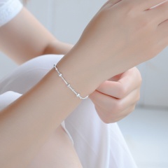 Transshipment pearl bracelet (material: copper-plated silver / size: 16+3.5cm) Silver