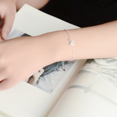 Cute little whale dolphin cherry blossom hollow diamond bracelet (material: copper plated silver / size: 16+3.5cm) Little whale