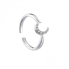 Xingyue Diamond Open Two-in-One Couple Ring (Material: Copper + Rhinestone) White Diamond