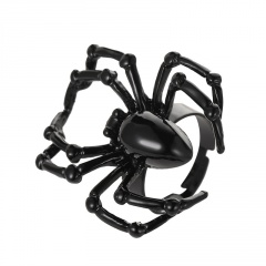 Halloween Simulation Spider Tricky Toy Ring (Material: Alloy / Size: Adjustable Opening) Spider Black