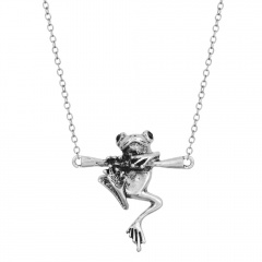 Vintage old branch frog necklace (material: alloy/size: 45+5cm) Ancient silver