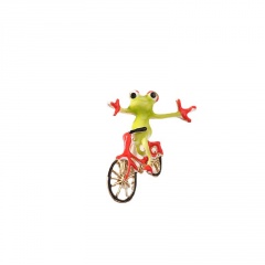 Bicycle frog brooch (material: alloy / size: about 5*5cm) Green