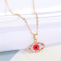 Crystal Eye Necklace (Material: Alloy/Size: 50+5cm) Red