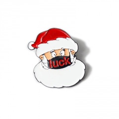 Santa Claus wearing a mask luck painting small brooch (Material: Alloy/Size: 1.8*2.8cm) Santa Claus 1