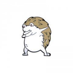 Cartoon little hedgehog brooch (material: alloy/size: 2*2.8cm) White Hedgehog