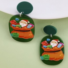 Christmas Gift Box Acrylic Stud Earrings (Material: Acrylic/Size: Approximately 4*2cm) Santa Sends Gifts