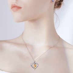 Christmas Elk Best Wishes Drip Oil Hollow Diamond Necklace (Material: Alloy / Size: Pendant 2.9*2.3cm, Chain Length 45+5cm) Elk