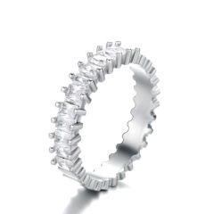 Irregular Hand-inlaid Zircon Ring (Material: copper-plated zirconium / Size: No. 7) Platinum