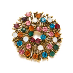 Retro Alloy Brooch With Rhinestone Flowers Flowers 3