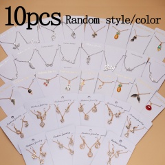 10PCS/Set Random Color Mix Style Rhinestone Necklace Set 10PCS