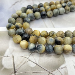 6/8/10mm Semi-finished Tiger Eye Loose Beads Natural Stone DIY Necklace Bracelet Buddha Beads Jewelry Accessories 01(6mm)