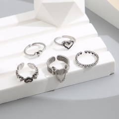 Irregular Vintage/Butterfly Multiple Shape Combination Ring Set Retro love