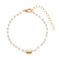 Imitation Pearl Beads Bracelets 20+5CM Gold