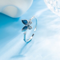 Butterfly Set Zircon Open Ring Style 1