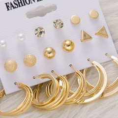 9 Pairs Gold Earrings Set Earrings Set