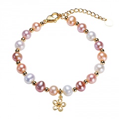 6mm Freshwater Pearl Beads Bracelet Colorful